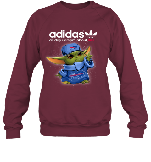 Baby Yoda Adidas All Day I Dream About  Bills eagd baby yoda adidas all day i dream aboutbills sweatshirt 35 front maroon