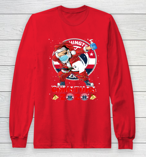 Washington Wizards Funny Santa Claus Dabbing Christmas 2020 NBA Long Sleeve T-Shirt 7