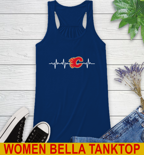 Calgary Flames NHL Hockey Heart Beat Shirt Racerback Tank 7