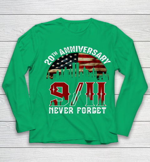 Never Forget 9 11 20th Anniversary Patriot Day 2021 Youth Long Sleeve 4