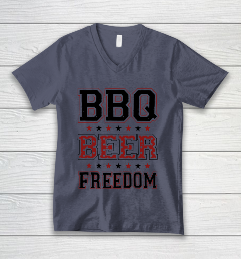 BBQ Beer Freedom Trump Fan V-Neck T-Shirt 8