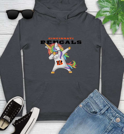 Cincinnati Bengals NFL Football Funny Unicorn Dabbing Sports Youth Hoodie 8