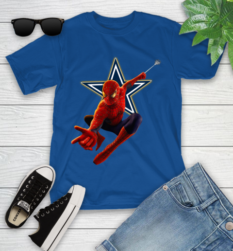 NFL Spider Man Avengers Endgame Football Dallas Cowboys Youth T-Shirt 9