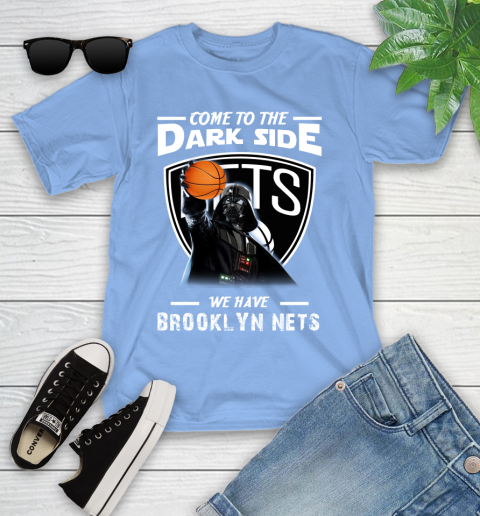 NBA Come To The Dark Side We Have Brooklyn Nets Star Wars Darth Vader Basketball Youth T-Shirt 15