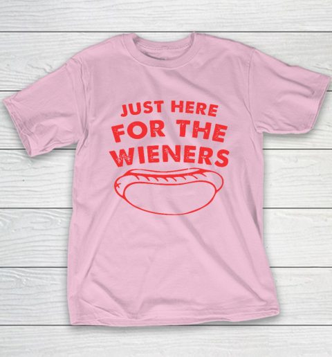 Just Here For The Wieners Funny 4th Of July Youth T-Shirt 6