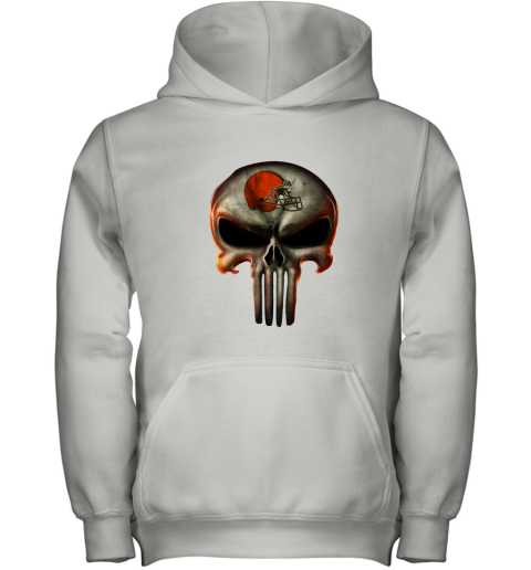 Cleveland Browns The Punisher Mashup Football Youth Hoodie