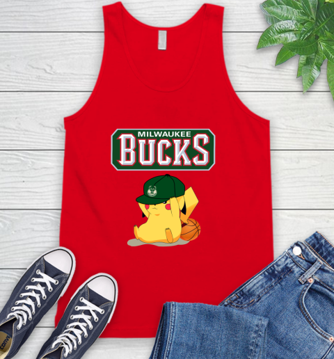 NBA Pikachu Basketball Sports Milwaukee Bucks Tank Top 6
