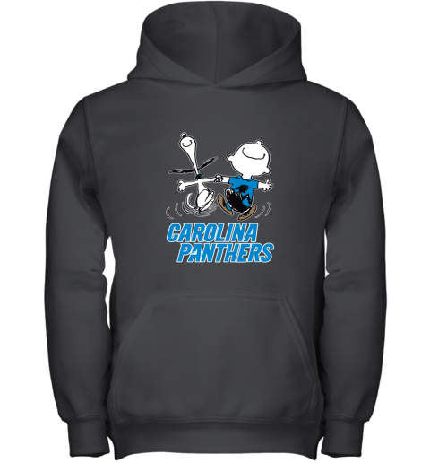 Snoopy And Charlie Brown Happy Carolina Panthers Fans Youth Hoodie