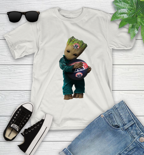 NBA Groot Guardians Of The Galaxy Basketball Sports Washington Wizards Youth T-Shirt 12