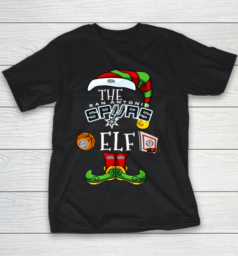 San Antonio Spurs Christmas ELF Funny NBA Youth T-Shirt