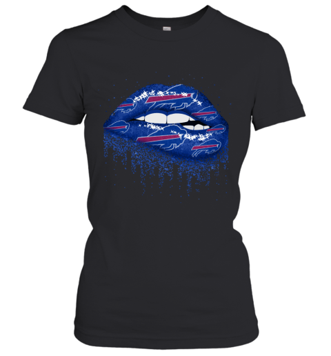 Biting Glossy Lips Sexy Buffalo Bills NFL Football Women's T-Shirt