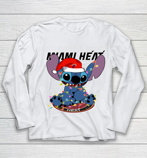 Miami Heat NBA noel stitch Basketball Christmas Youth Long Sleeve