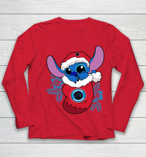 Carolina Panthers Christmas Stitch In The Sock Funny Disney NFL Youth Long Sleeve 10