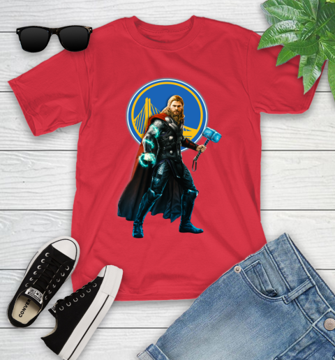 NBA Thor Avengers Endgame Basketball Golden State Warriors Youth T-Shirt 10