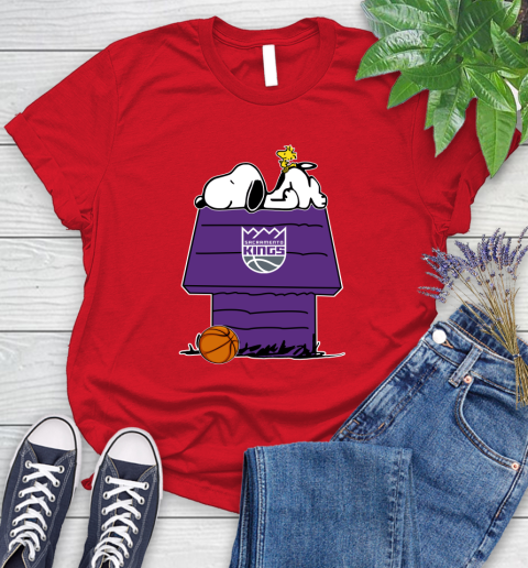Sacramento Kings NBA Basketball Snoopy Woodstock The Peanuts Movie Women's T-Shirt 9