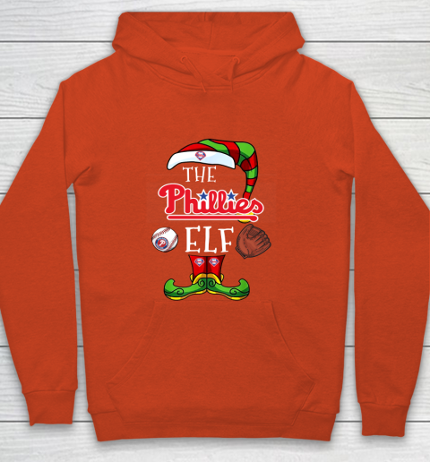 Philadelphia Phillies Christmas ELF Funny MLB Youth Hoodie 3