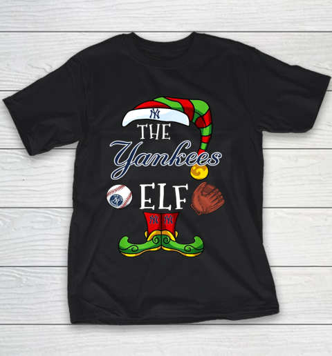 New York Yankees Christmas ELF Funny MLB Youth T-Shirt