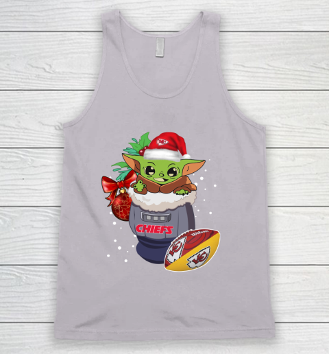 Kansas City Chiefs Christmas Baby Yoda Star Wars Funny Happy NFL Tank Top 4