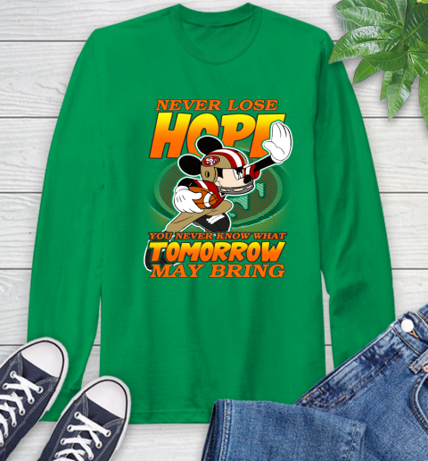 San Francisco 49ers NFL Football Mickey Disney Never Lose Hope Long Sleeve T-Shirt 8