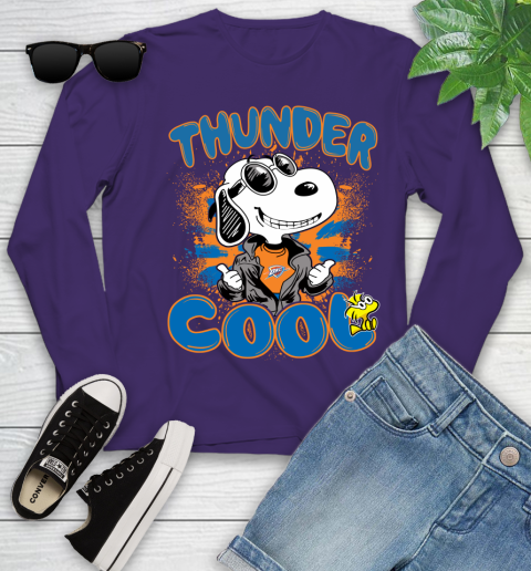 NBA Basketball Oklahoma City Thunder Cool Snoopy Shirt Youth Long Sleeve 4