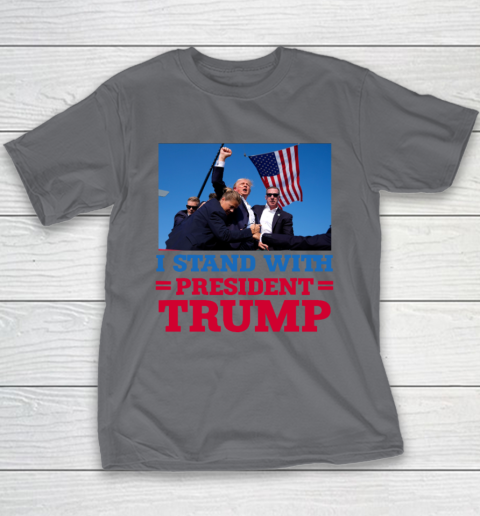 Trump Shot Shirt I Stand With President Trump Youth T-Shirt 5