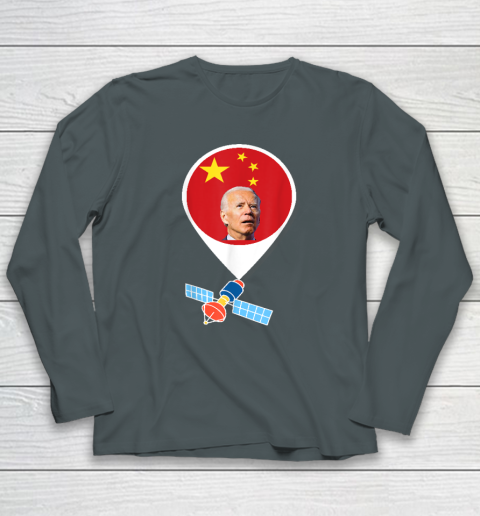 Chinese Spy Balloon Funny Surveillance Joe Biden China Flag Long Sleeve T-Shirt 3