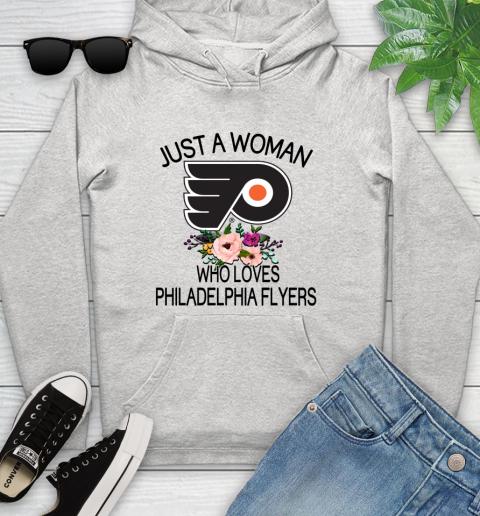 NHL Just A Woman Who Loves Philadelphia Flyers Hockey Sports Youth Hoodie