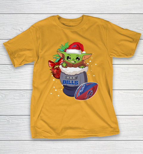 Buffalo Bills Christmas Baby Yoda Star Wars Funny Happy NFL T-Shirt 4