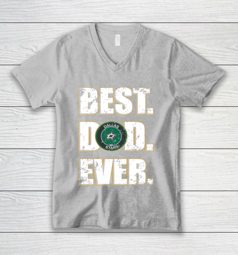 NHL Dallas Stars Hockey Best Dad Ever Family Shirt V-Neck T-Shirt 3