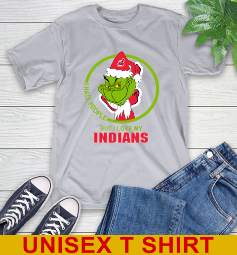 Cleveland Indians MLB Christmas Grinch I Hate People But I Love My Favorite Baseball Team T-Shirt 6