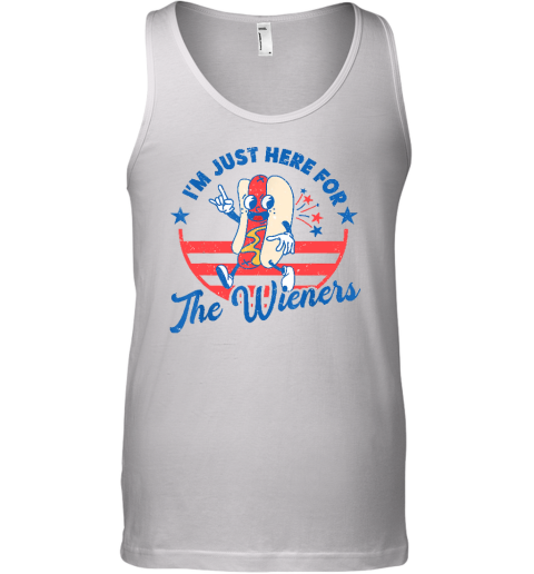 Hot Dog I'm Just Here For The Wieners 4th Of July Funny Tank Top