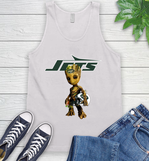 New York Jets NFL Football Groot Marvel Guardians Of The Galaxy Tank Top