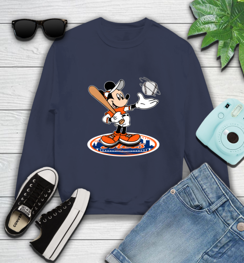 MLB Baseball New York Mets Cheerful Mickey Disney Shirt Sweatshirt 3