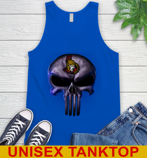 Ottawa Senators NHL Hockey Punisher Skull Sports Tank Top 4