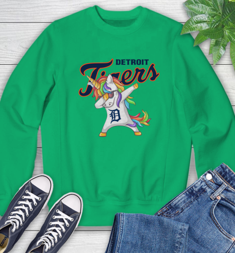 Detroit Tigers MLB Baseball Funny Unicorn Dabbing Sports Sweatshirt 6