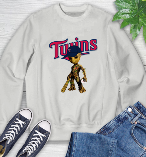 MLB Minnesota Twins Groot Guardians Of The Galaxy Baseball Sweatshirt 5