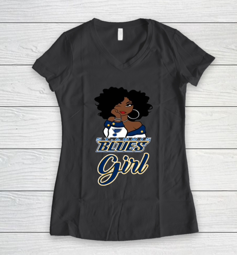 St.Louis Blues Girl NHL Women's V-Neck T-Shirt 8