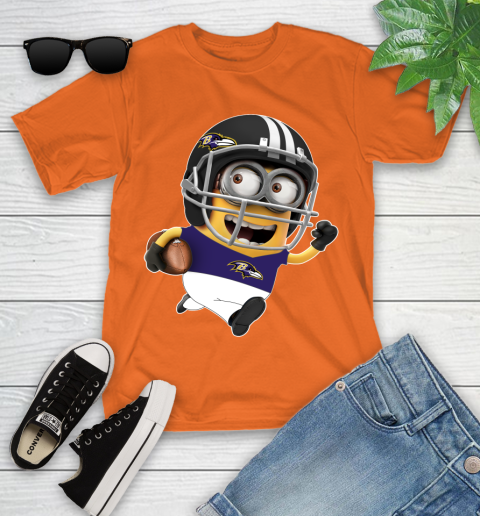 NFL Baltimore Ravens Minions Disney Football Sports Youth T-Shirt 7