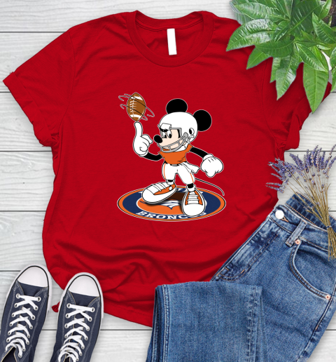 NFL Football Denver Broncos Cheerful Mickey Disney Shirt Women's T-Shirt 11