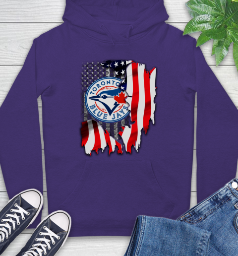 Toronto Blue Jays MLB Baseball American Flag Hoodie 5