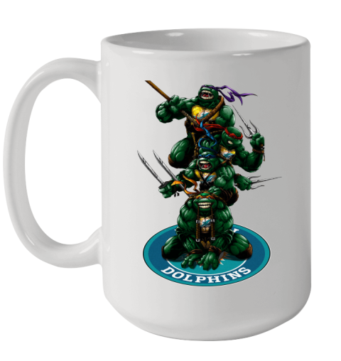 NFL Football Miami Dolphins Teenage Mutant Ninja Turtles Shirt Ceramic Mug 15oz