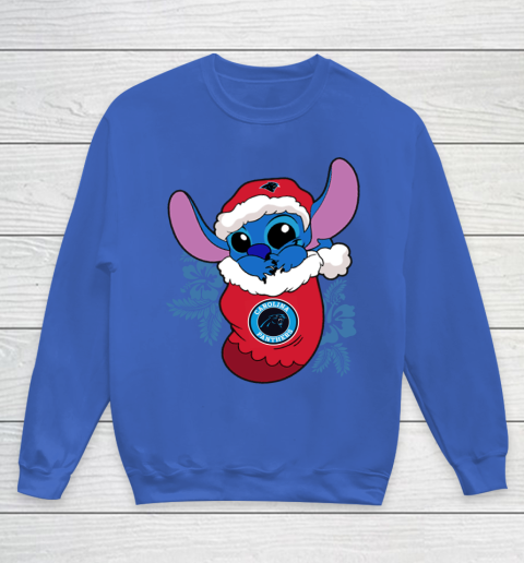 Carolina Panthers Christmas Stitch In The Sock Funny Disney NFL Youth Sweatshirt 8