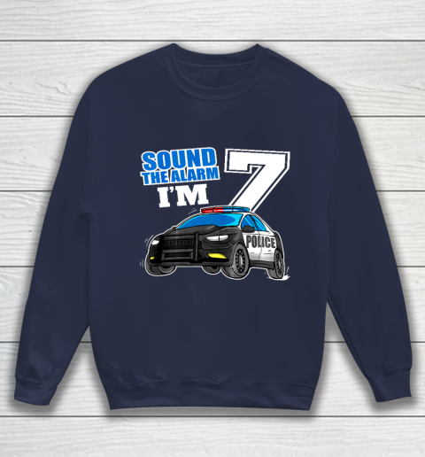 Kids Police Car 7th Birthday Shirt Boy 7 Cop Policeman Officer 7 Year Old Sweatshirt 2