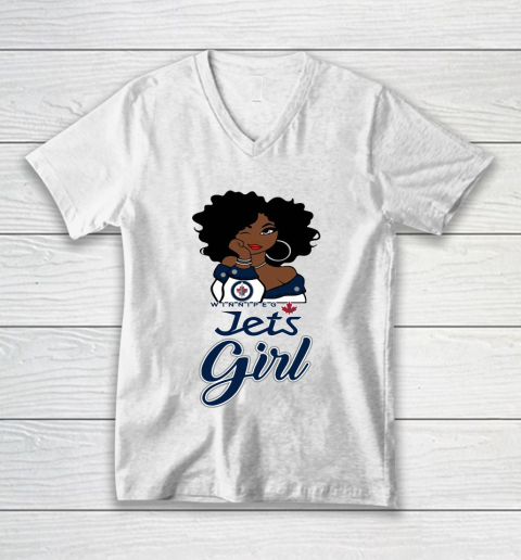 Winnipeg Jets Girl NHL V-Neck T-Shirt 2