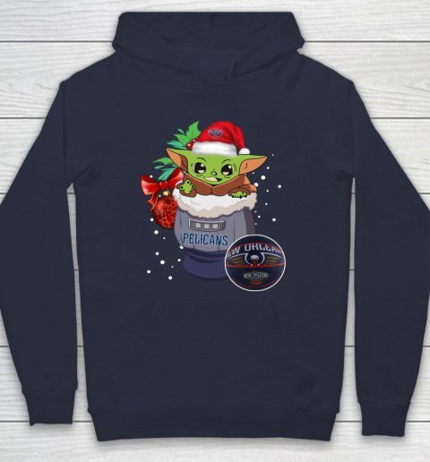 New Orleans Pelicans Christmas Baby Yoda Star Wars Funny Happy NBA Hoodie 4