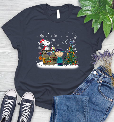 Charlotte Hornets NBA Basketball Christmas The Peanuts Movie Snoopy Championship Women's T-Shirt 14