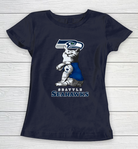NFL Football My Cat Loves Seattle Seahawks Women's T-Shirt 2