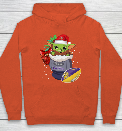 Minnesota Vikings Christmas Baby Yoda Star Wars Funny Happy NFL Hoodie 5