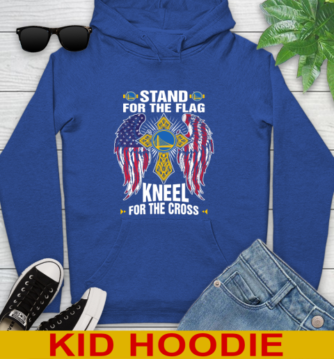 NBA Basketball Golden State Warriors Stand For Flag Kneel For The Cross Shirt Youth Hoodie - Image 11