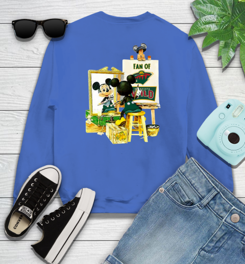 NHL Hockey Minnesota Wild Mickey Drawing Shirt 110